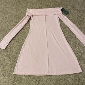 Wild Fable Light Pink Off-Shoulder Long Sleeve Dress Size Medium NWT